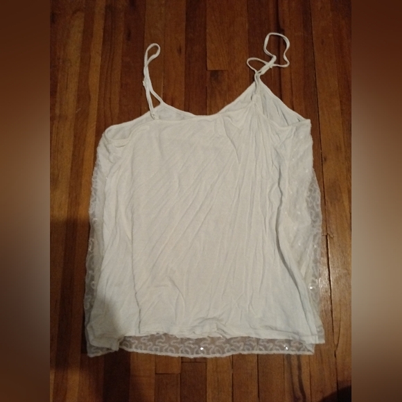 Elegant White Sequin Tank Top - Picture 2 of 2